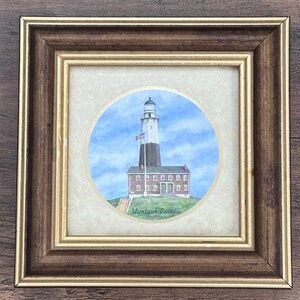 Kirklands MONTAUK POINT LIGHTHOUSE Kathy Seek Design Framed Matted Art Print 4x4